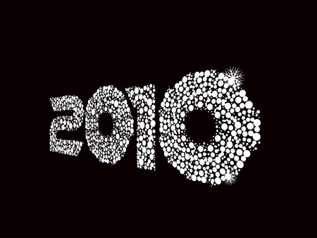 white halftonecircul create in new year 2010 with white background. illustrationのイラスト素材