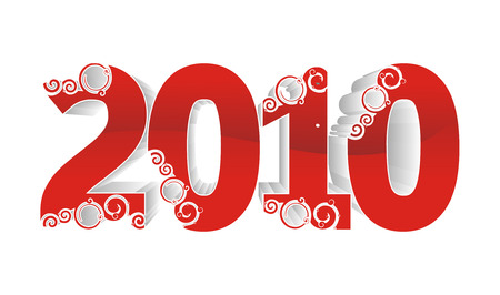 3d new year 2010  in white background. illustrationのイラスト素材