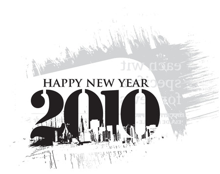 grunge composition with 2010 new year vector design. vector illustrationのイラスト素材
