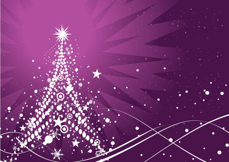 Abstract christmas wave line tree with snow background, vector illustration for xmasのイラスト素材