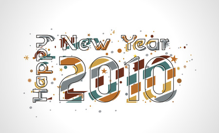 hand sketch line with new year background, vector illustration for xmasのイラスト素材