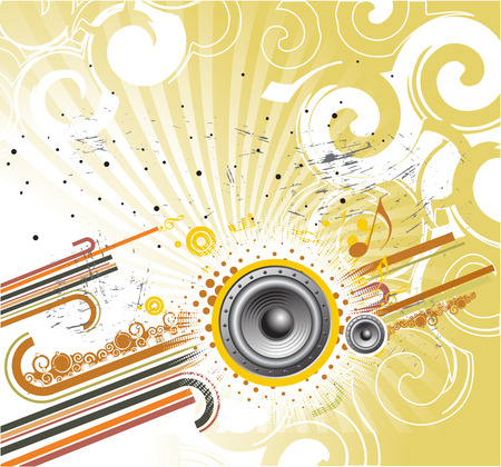 abstract grunge illustration on a musical theme, vector illustrationのイラスト素材