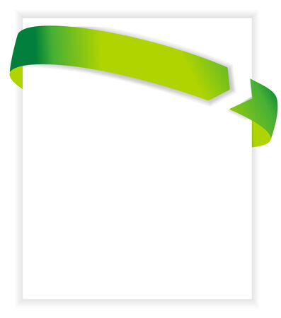 business card ribbon with white blank paper. illustrationのイラスト素材