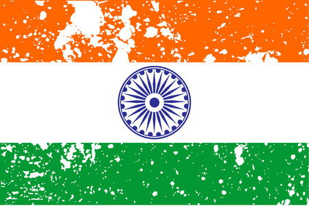 flag of India with white background, illustrationのイラスト素材