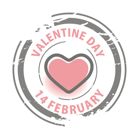 pink grunge rubber stamp. Valentine's Day grunge rubber stampのイラスト素材