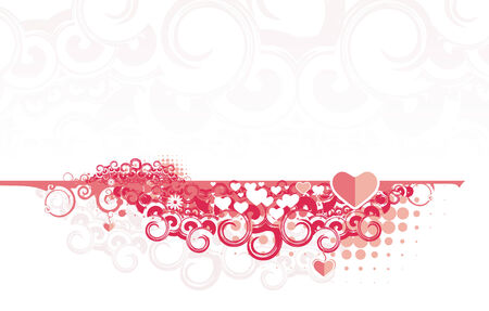 Valentine grunge floral banners with Hearts. illustration.のイラスト素材