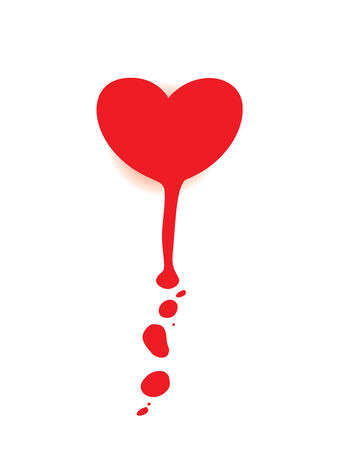 Abstract valentine's day card with Bloody splat heart, vector illustrationのイラスト素材
