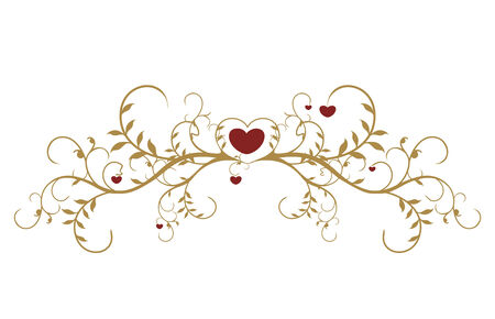 Abstract valentine's day card with floral heart background, vector illustrationのイラスト素材