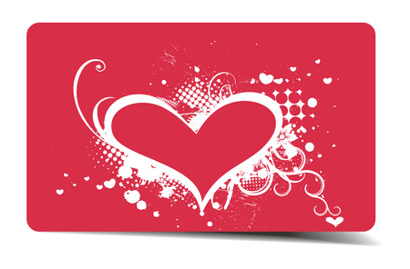 Abstract valentine's day card with grunge heart card, vector illustrationのイラスト素材