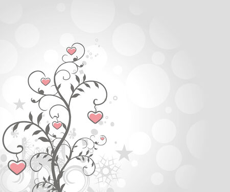 Abstract valentine's day card with floral heart background, vector illustrationnのイラスト素材