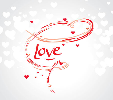 Abstract valentine's day card with swirl wave line heart design,illustrationのイラスト素材