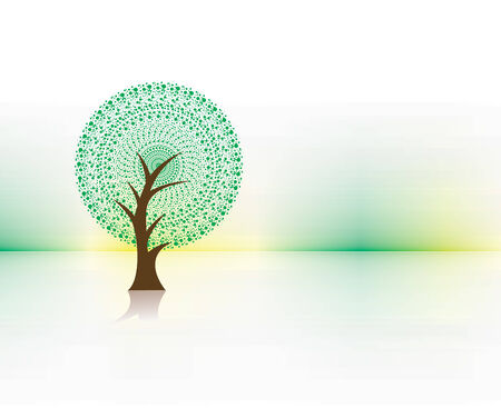hand draw green tree on eco background , illustrationのイラスト素材