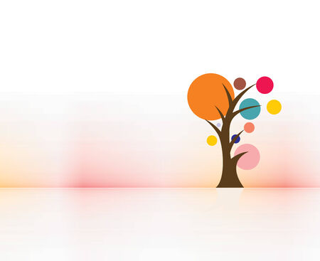 hand draw tree on eco background, illustrationのイラスト素材