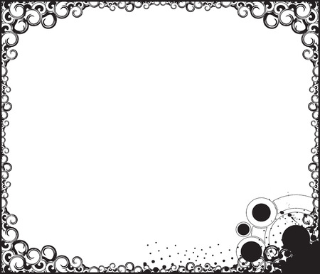 abstract distressed swirl border . grunge elements for your projectsのイラスト素材