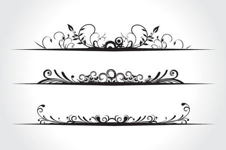 three different floral banners with place for your text. illustrationのイラスト素材