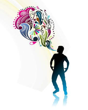 abstraction on a background of magician create a magic power, vector illustrationのイラスト素材