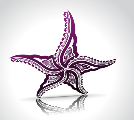 vector ornate frame color star & wings on white background, vector illustrationのイラスト素材