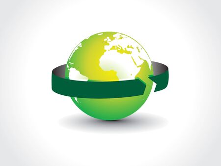 Abstract illustration with swirl arrow globe, vector illustrationのイラスト素材