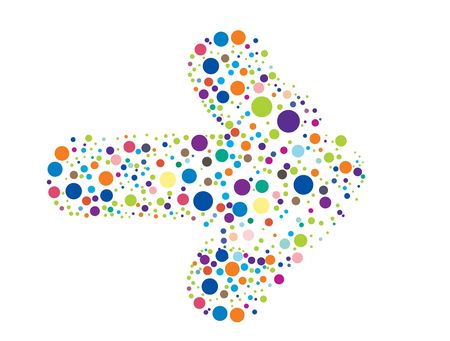 Retro rainbow rolor circle pattern arrow backgroung, vector illustrationのイラスト素材