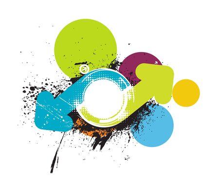 Abstract grunge arrow wave halftone line background with sample text,  illustrationのイラスト素材