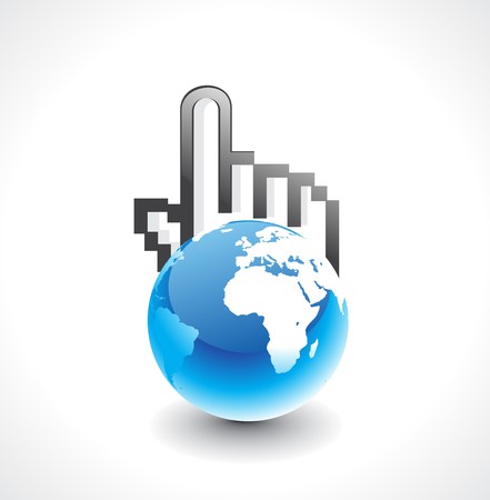 glob hand mouse symbol,  illustration.のイラスト素材