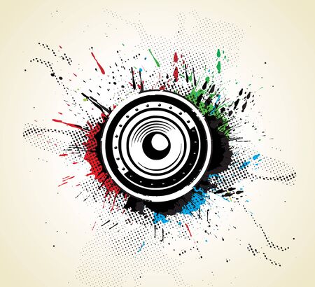 abstract grunge music concept poster template, illustration.のイラスト素材