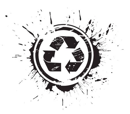 abstract grunge recycle icon.  illustrationのイラスト素材
