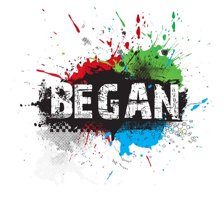 began grunge icon,rubber stamps ,  illustration.のイラスト素材