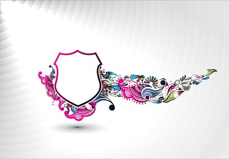 abstract ornate heraldic shields, space of your text, vector illustration. のイラスト素材