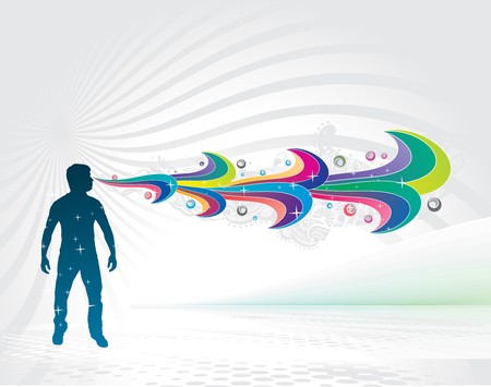 abstraction on a background of magician create a magic power,  illustration のイラスト素材