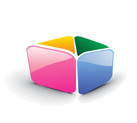 3d glossy icon in various colors,  illustration.のイラスト素材