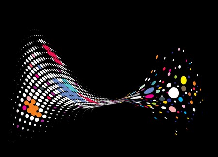 Abstract wave halftone line background with sample text background ,  illustration. のイラスト素材
