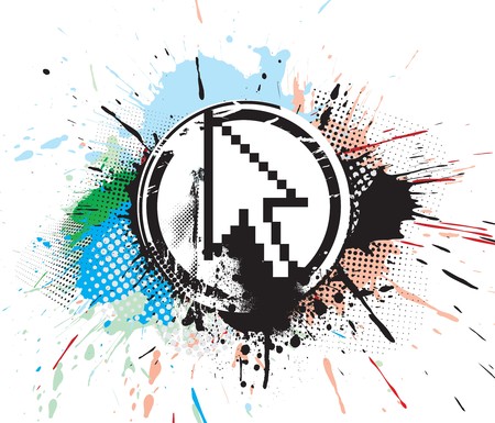 abstract grunge mouse cursor symbol, illustration のイラスト素材