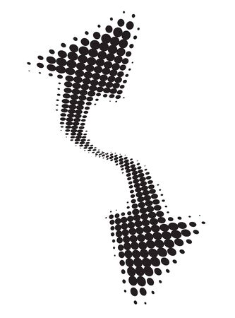 Abstract halftone arrow wave halftone background with sample text, vector illustration のイラスト素材