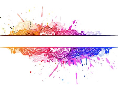 Grunge banner with an inky dribble strip banner with space of your text, vector illustration のイラスト素材
