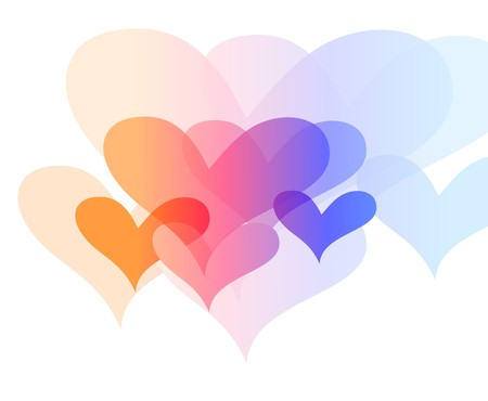 abstract hearts confetti on white background, vector illustration.のイラスト素材