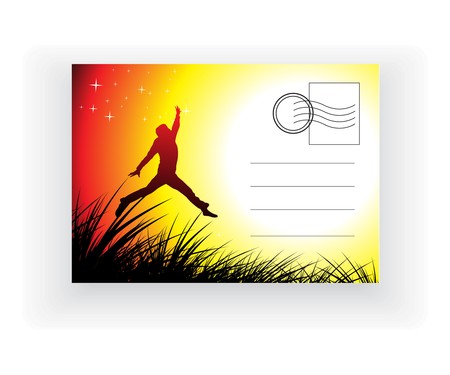 empty post card, isolated on illustration background, vector illustration のイラスト素材