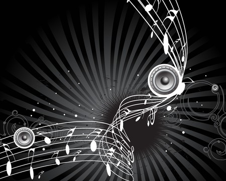 music theme with music notes for design use, vector illustrationのイラスト素材