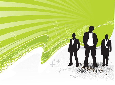 Abstract grunge background with standing businessmanのイラスト素材