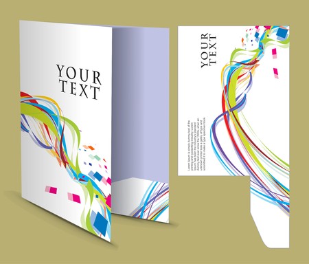 corporate folder with die cut design, best used for your project. のイラスト素材