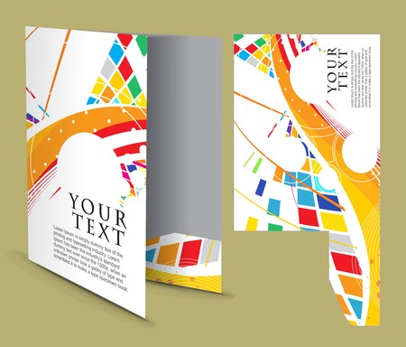 corporate folder with die cut design, best used for your project. のイラスト素材