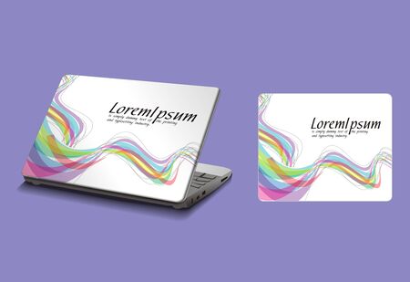 Professional Laptop sticker skins on white with empty space.のイラスト素材