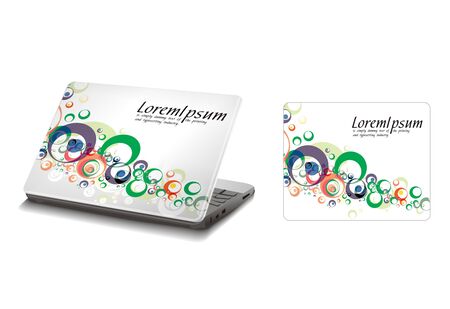 Professional Laptop sticker skins on white with empty space.のイラスト素材