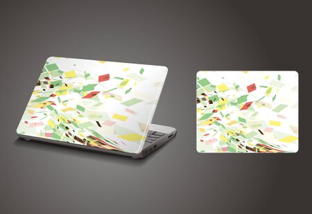 Professional Laptop sticker skins on white with empty space, vector illustationのイラスト素材