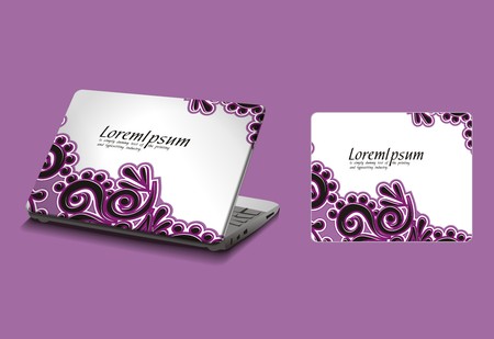 Professional Laptop sticker skins on white with empty space, vector illustationのイラスト素材