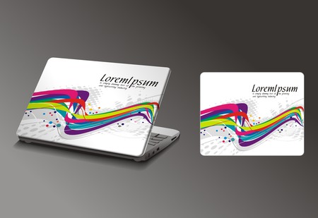 Professional Laptop sticker skins on white with empty space.のイラスト素材