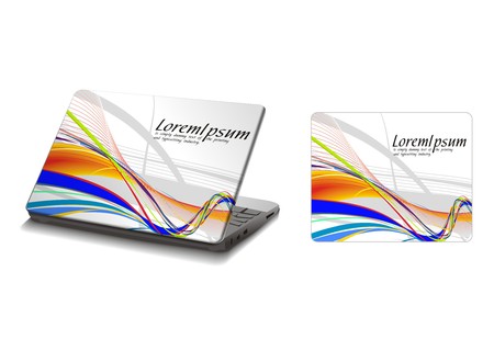 Professional Laptop sticker skins on white with empty space.のイラスト素材