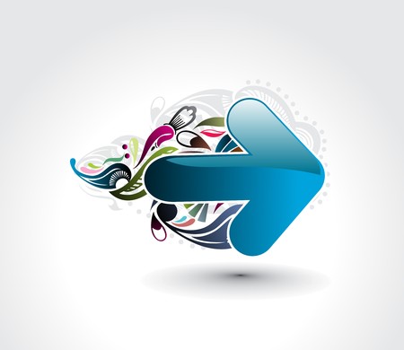 abstract waves background with gloss arrow design.のイラスト素材