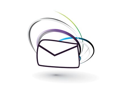 e-mail icon in white backgroundのイラスト素材
