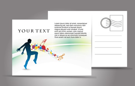 empty post card, isolated on illustration background, illustration のイラスト素材